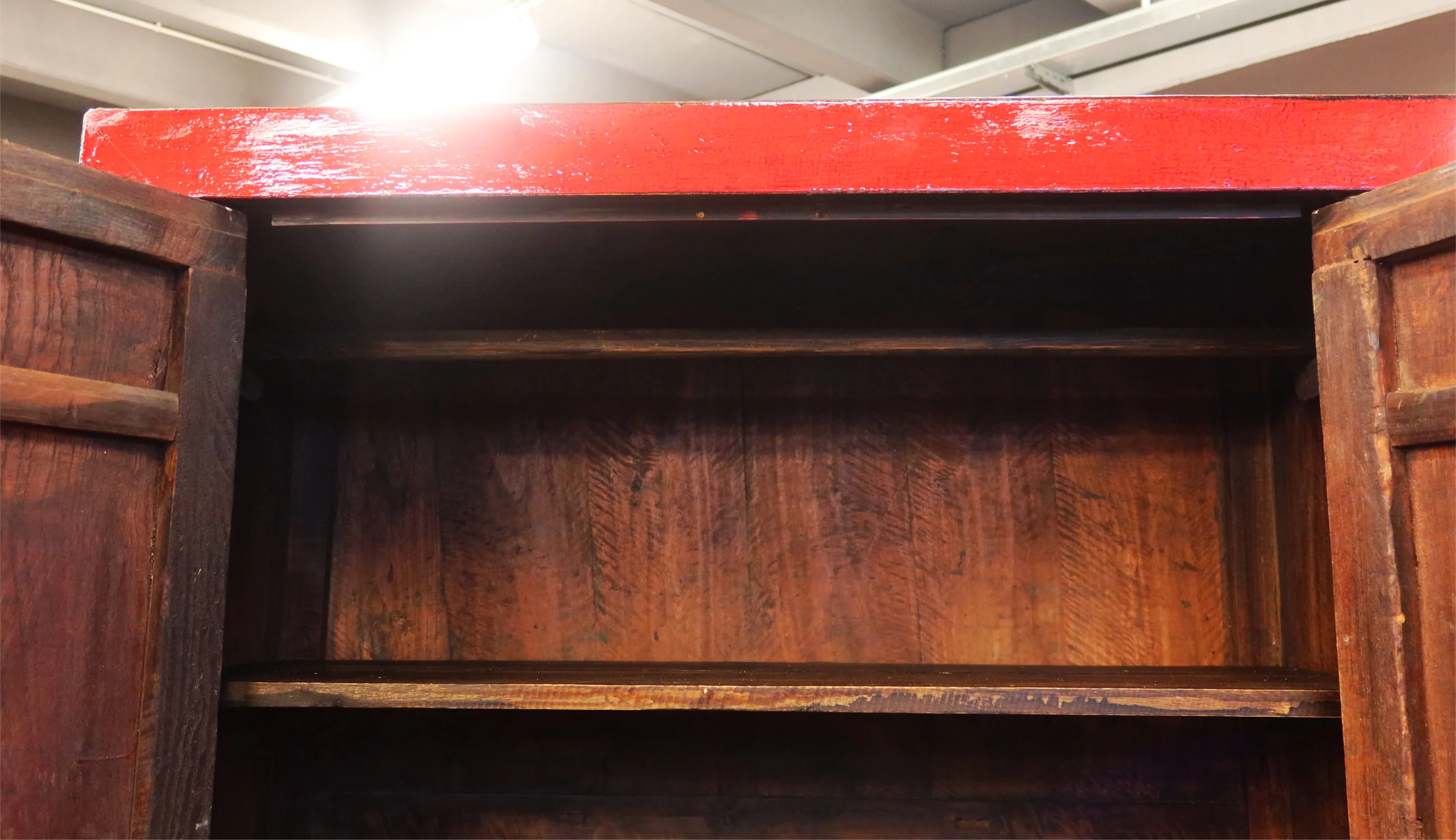 ARMADIO CINESE DELLO SHANDONG IN LACCA ROSSA - Image 7