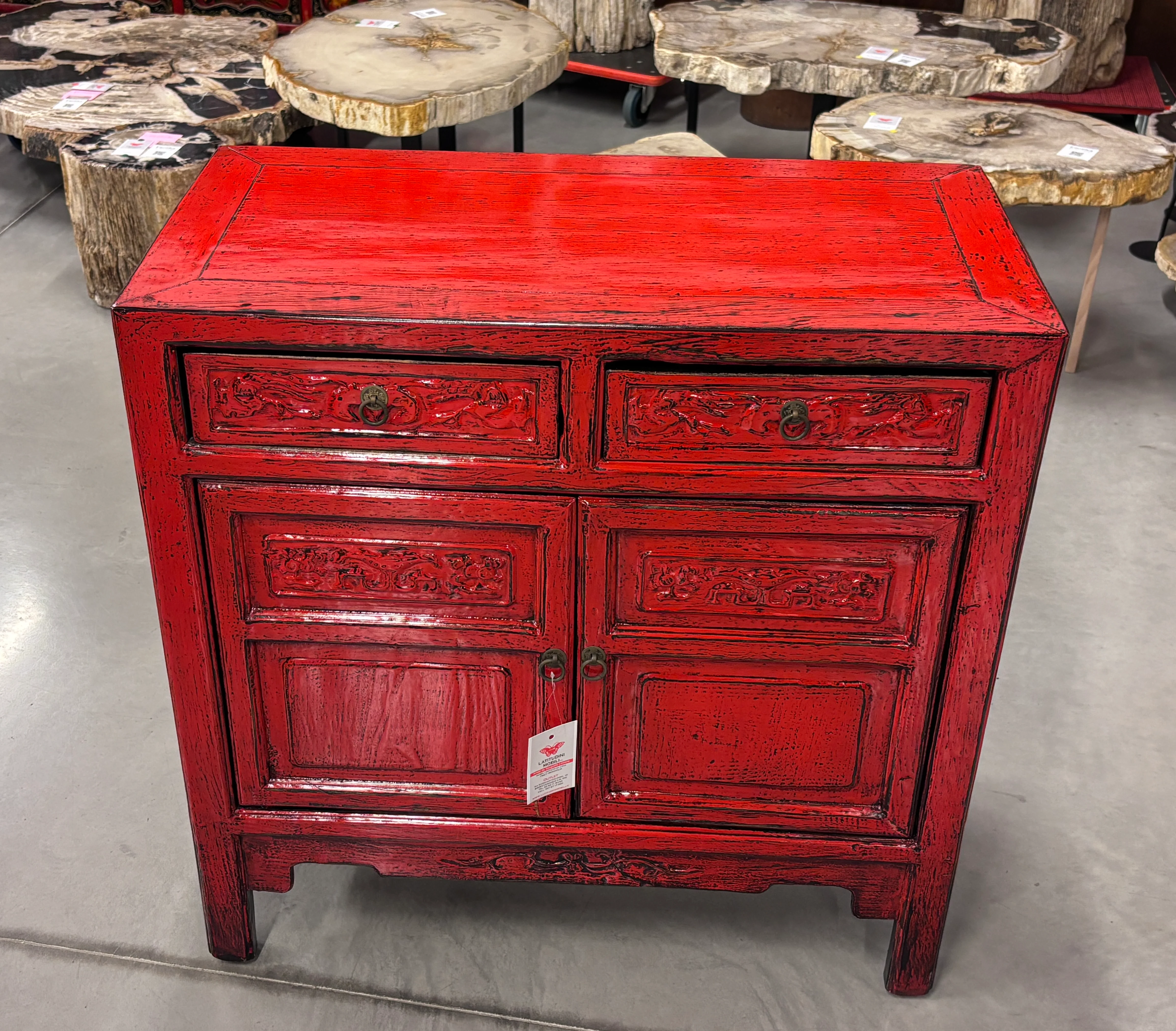 CREDENZINO CINESE IN LACCA ROSSA - Image 4