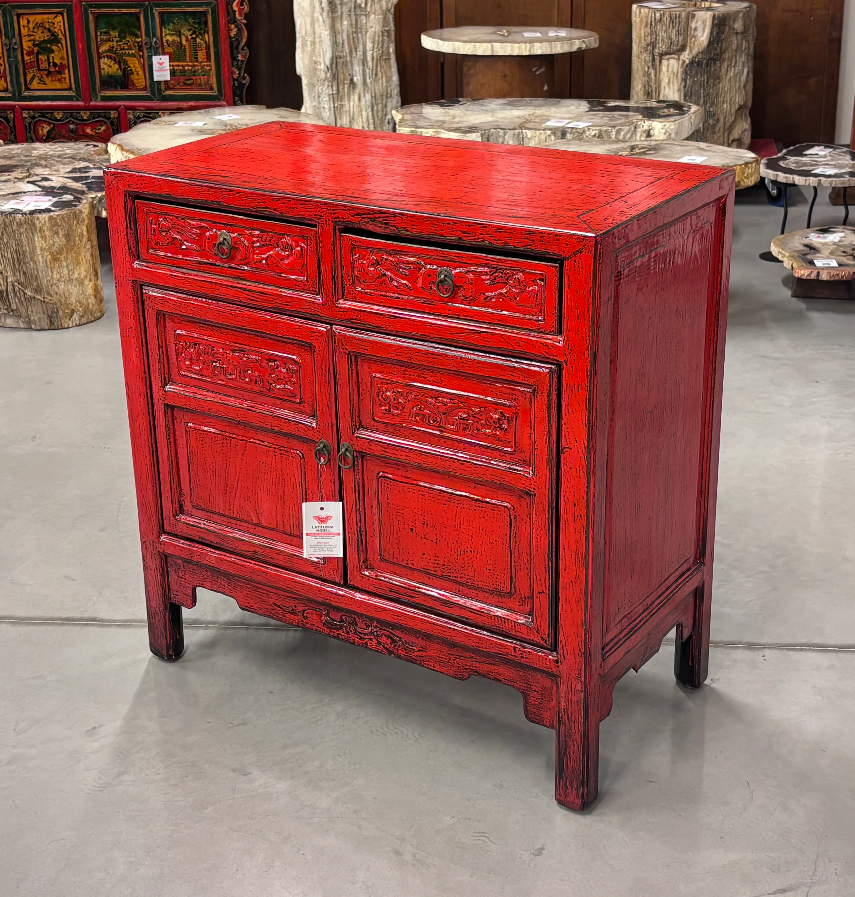 CREDENZINO CINESE IN LACCA ROSSA - Image 7