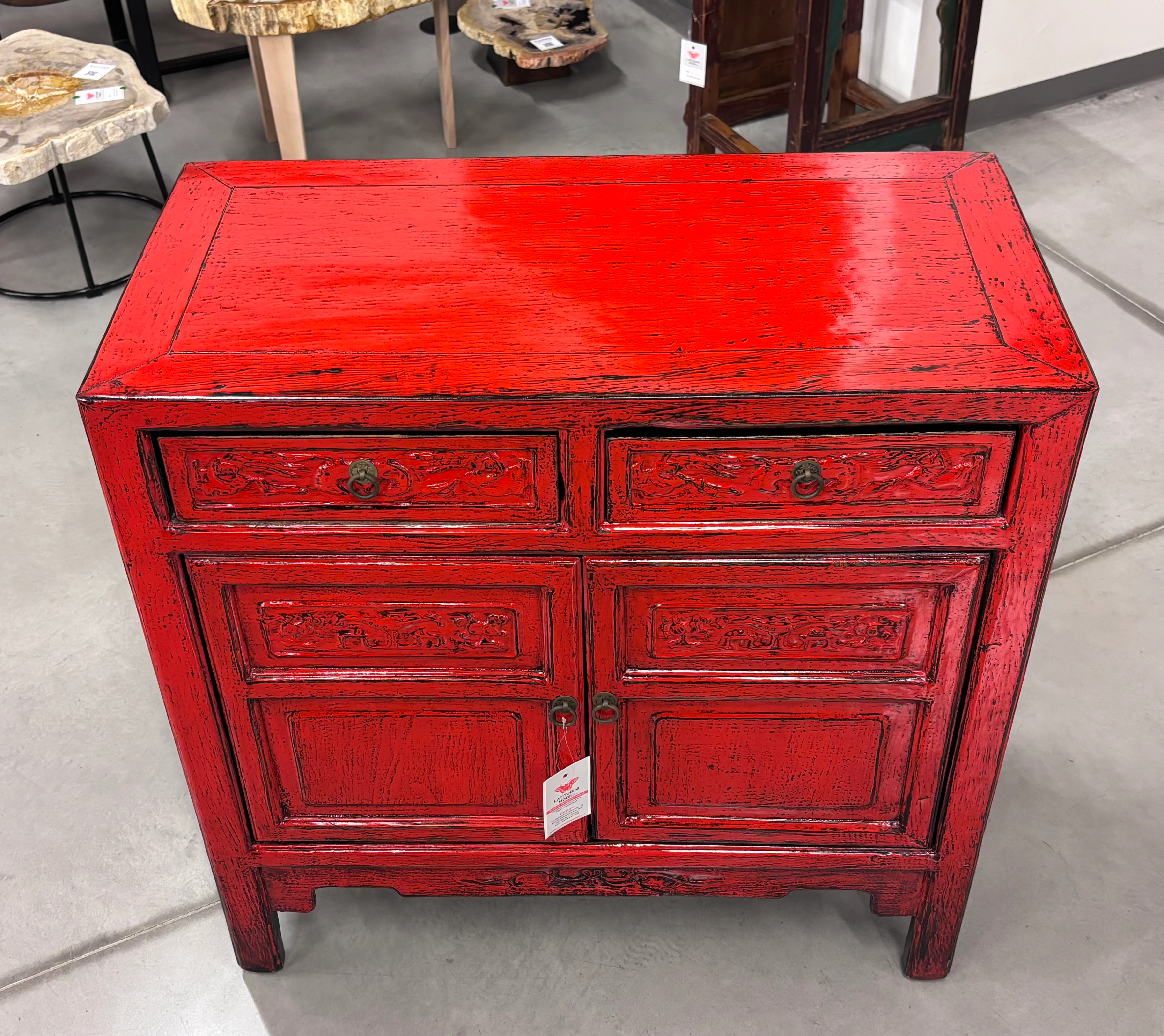 CREDENZINO CINESE IN LACCA ROSSA - Image 8