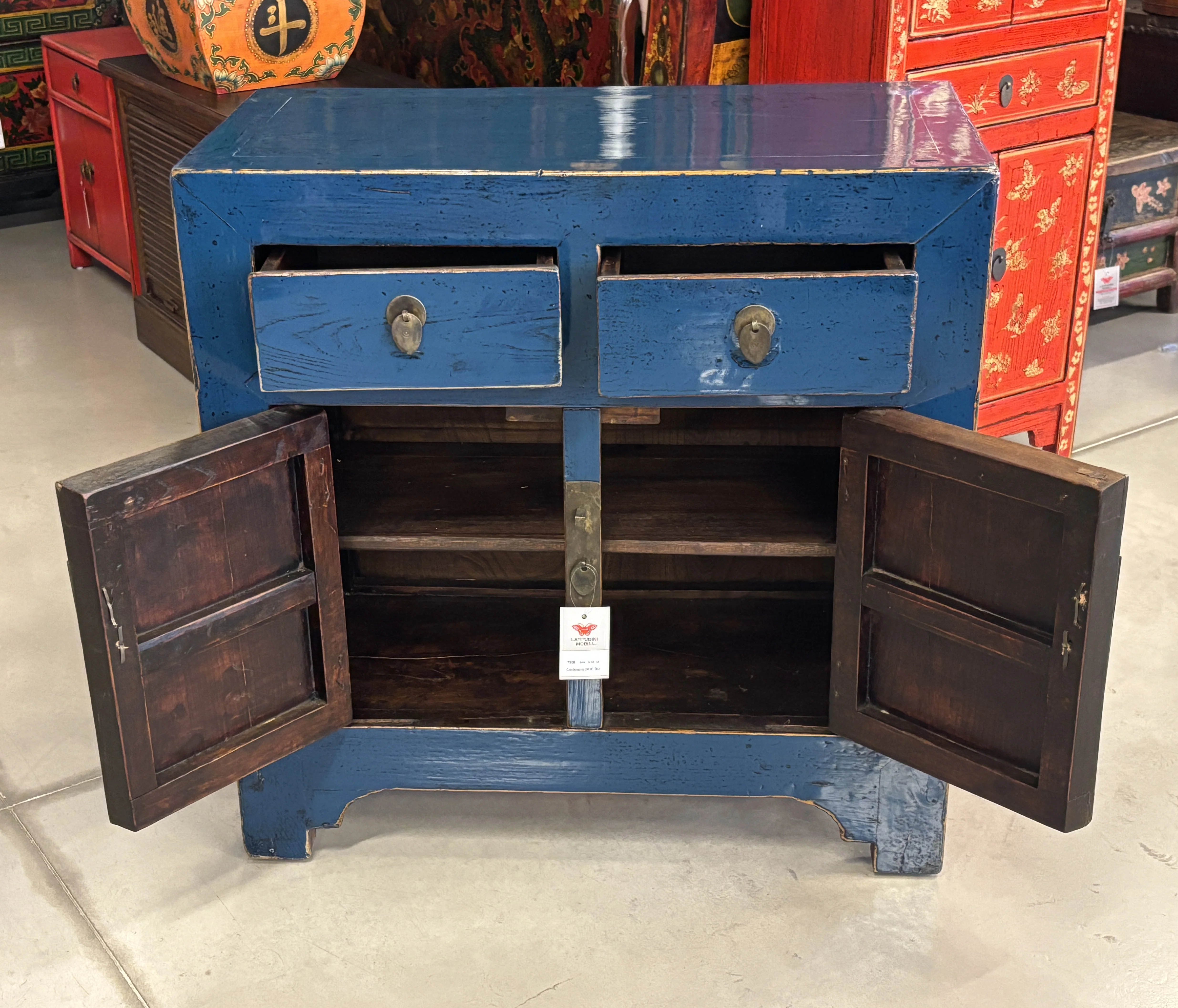 CREDENZINO CINESE LACCA BLU - Image 6
