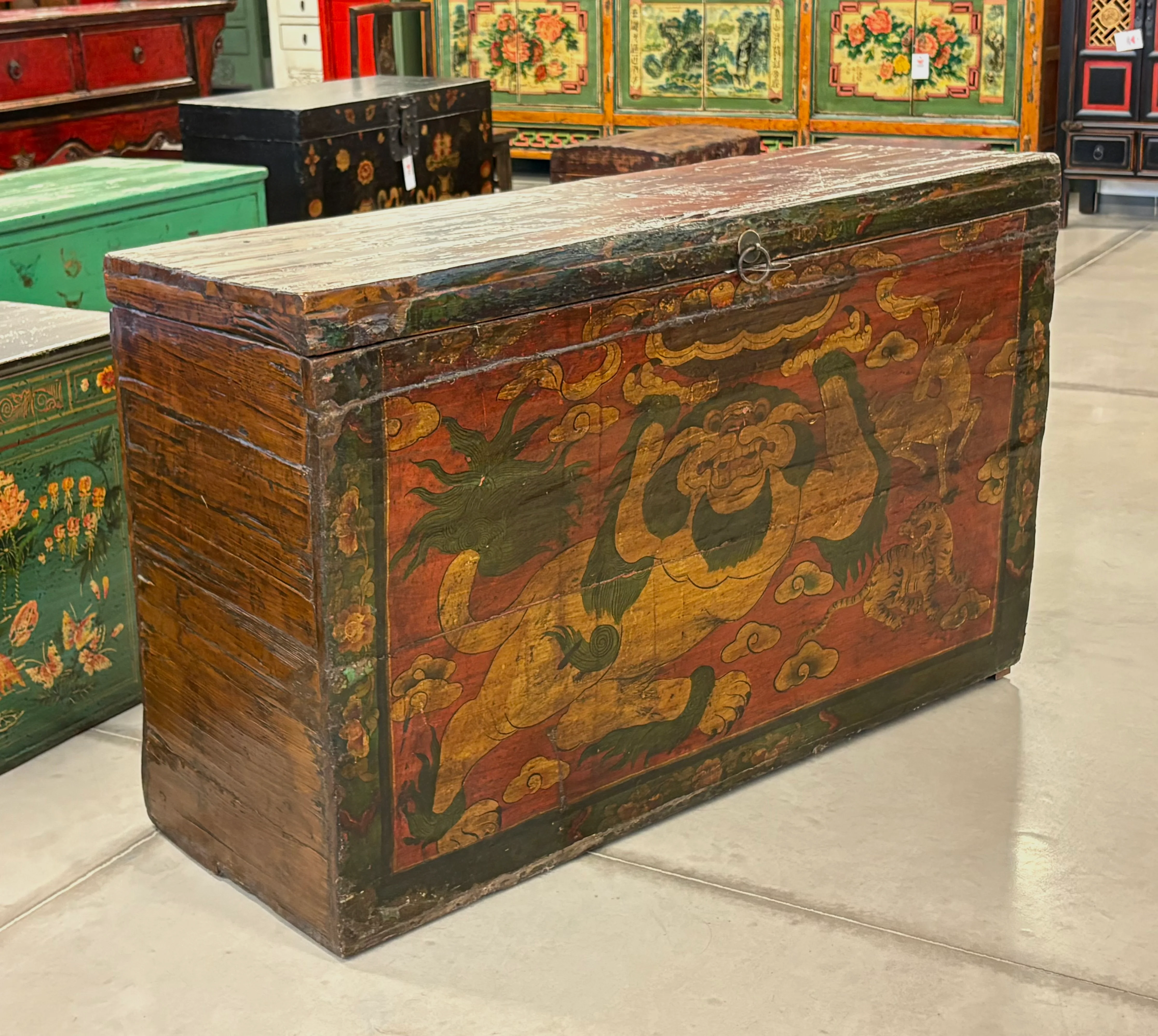 GRANDE BAULE DECORATO TIBETANO - Image 4