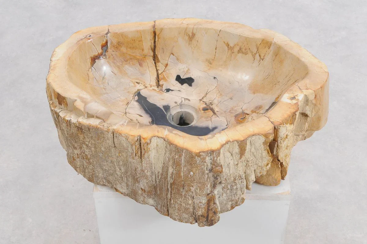 Lavabo da appoggio in legno fossile - 50208 - Image 4