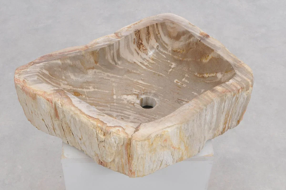 Lavabo da appoggio in legno fossile - 50221 - Image 4
