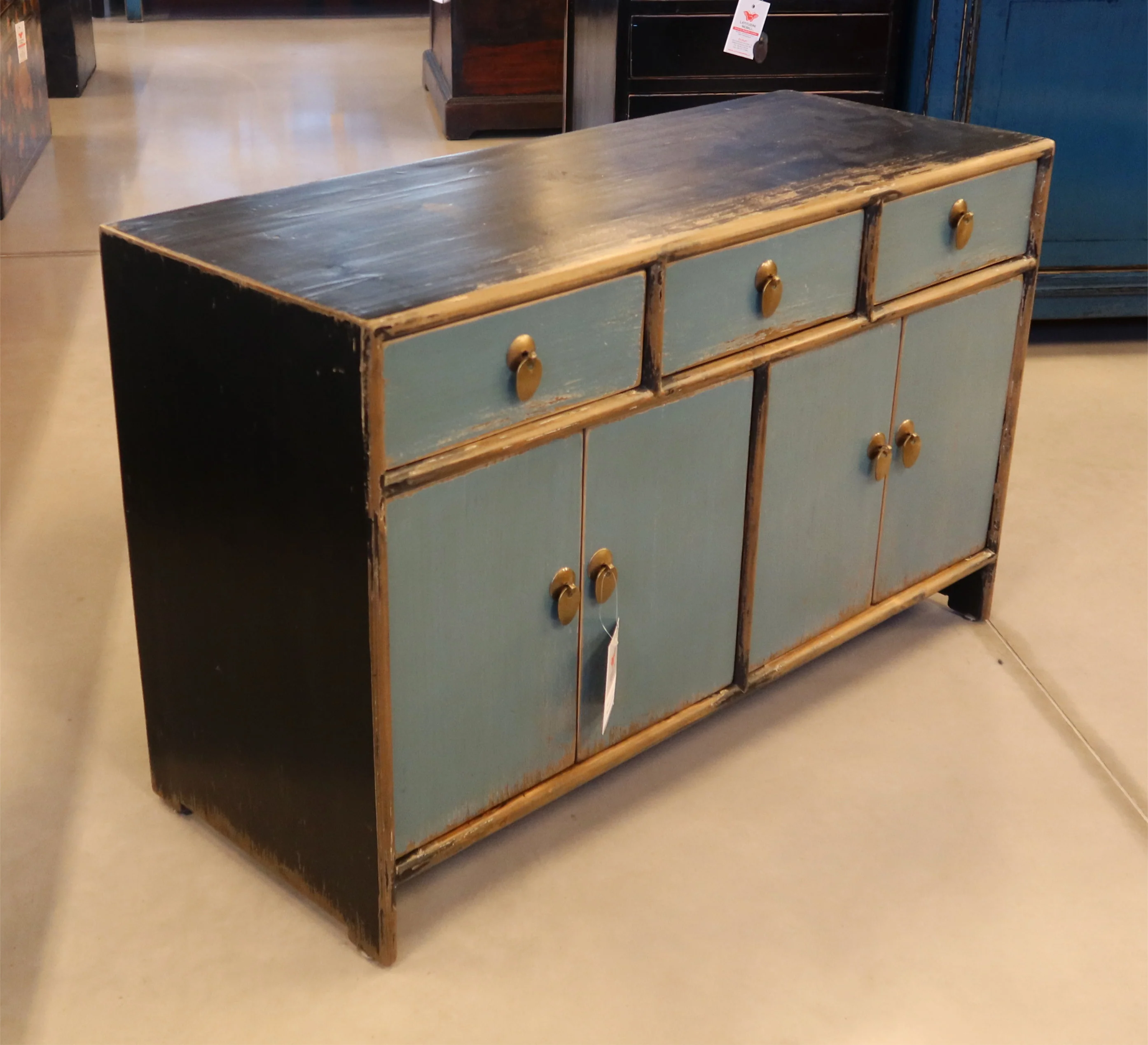 MOBILETTO ETNICO IN OLMO CINESE LACCATO 3C4A - Image 4