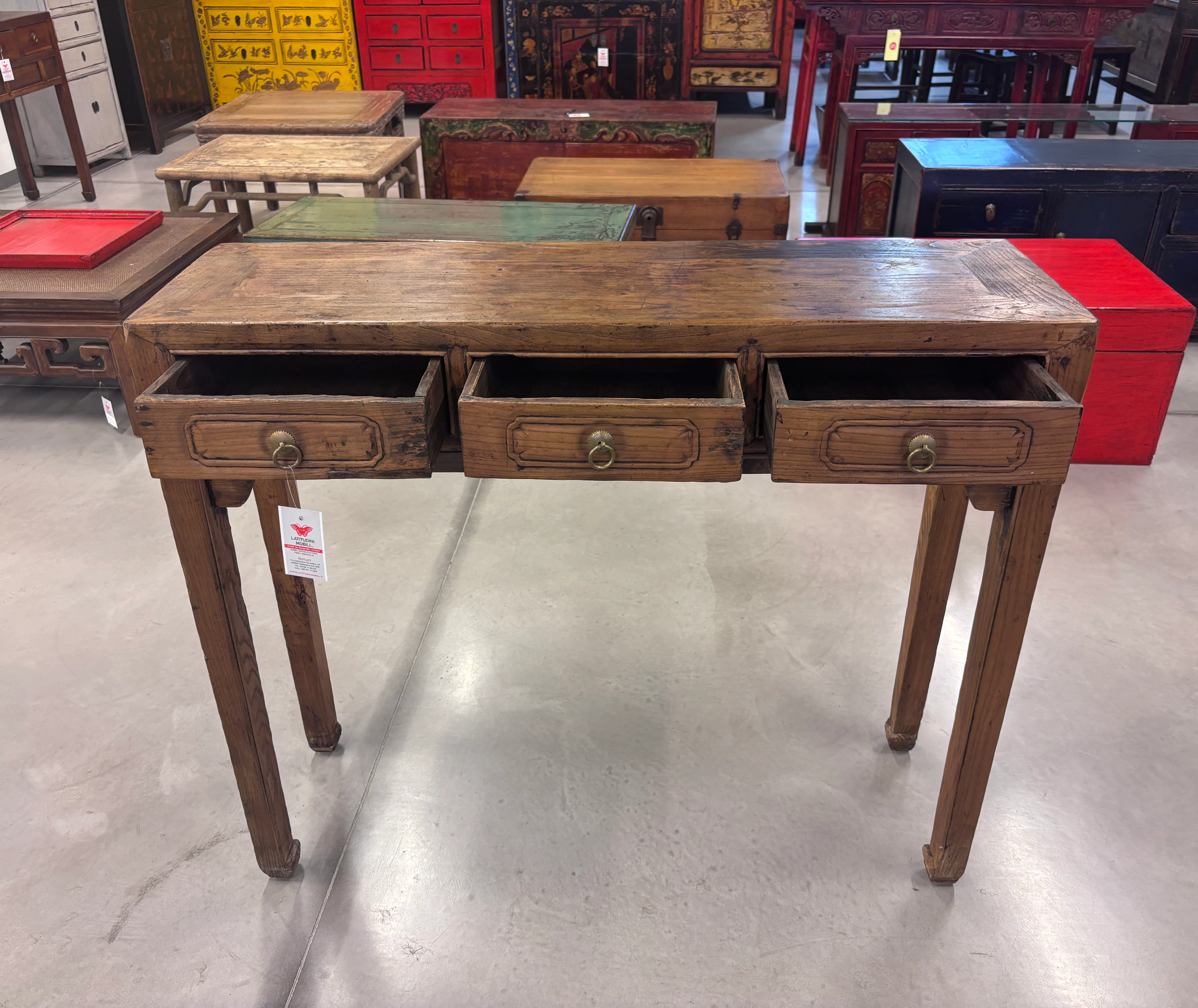 STRETTA CONSOLLE CON CASSETTI OLMO CINESE - Image 10