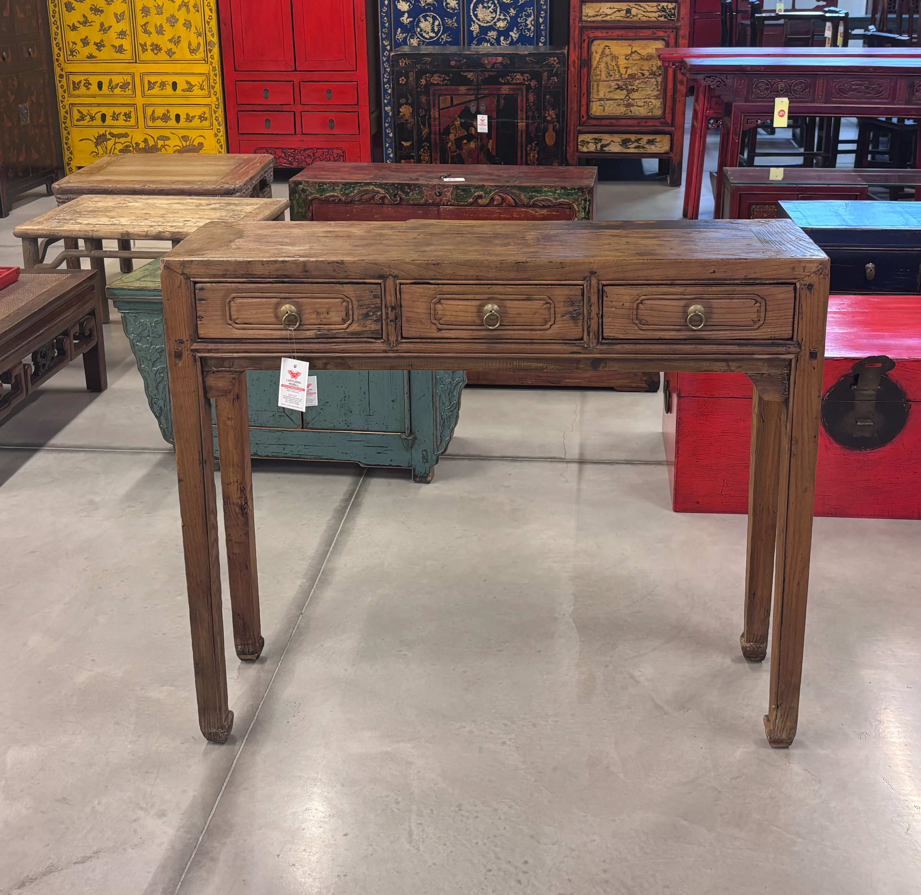 STRETTA CONSOLLE CON CASSETTI OLMO CINESE - Image 3