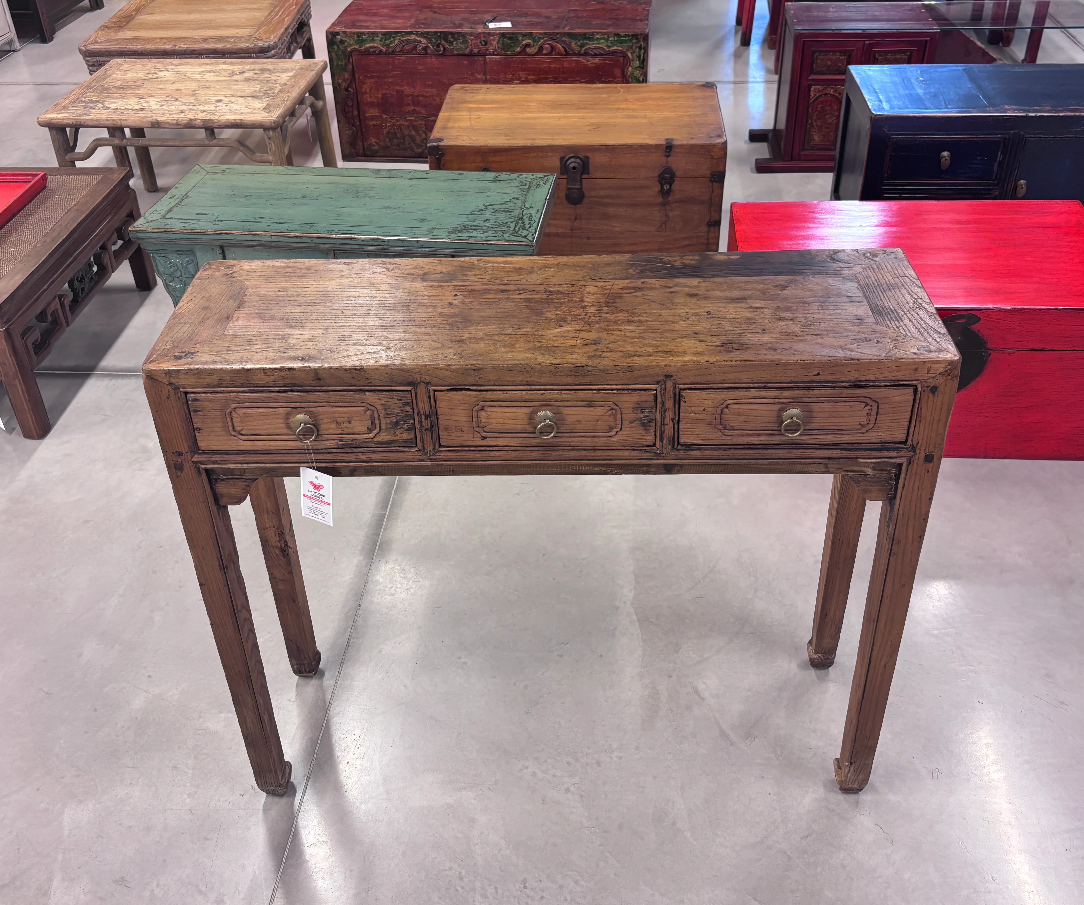 STRETTA CONSOLLE CON CASSETTI OLMO CINESE - Image 4