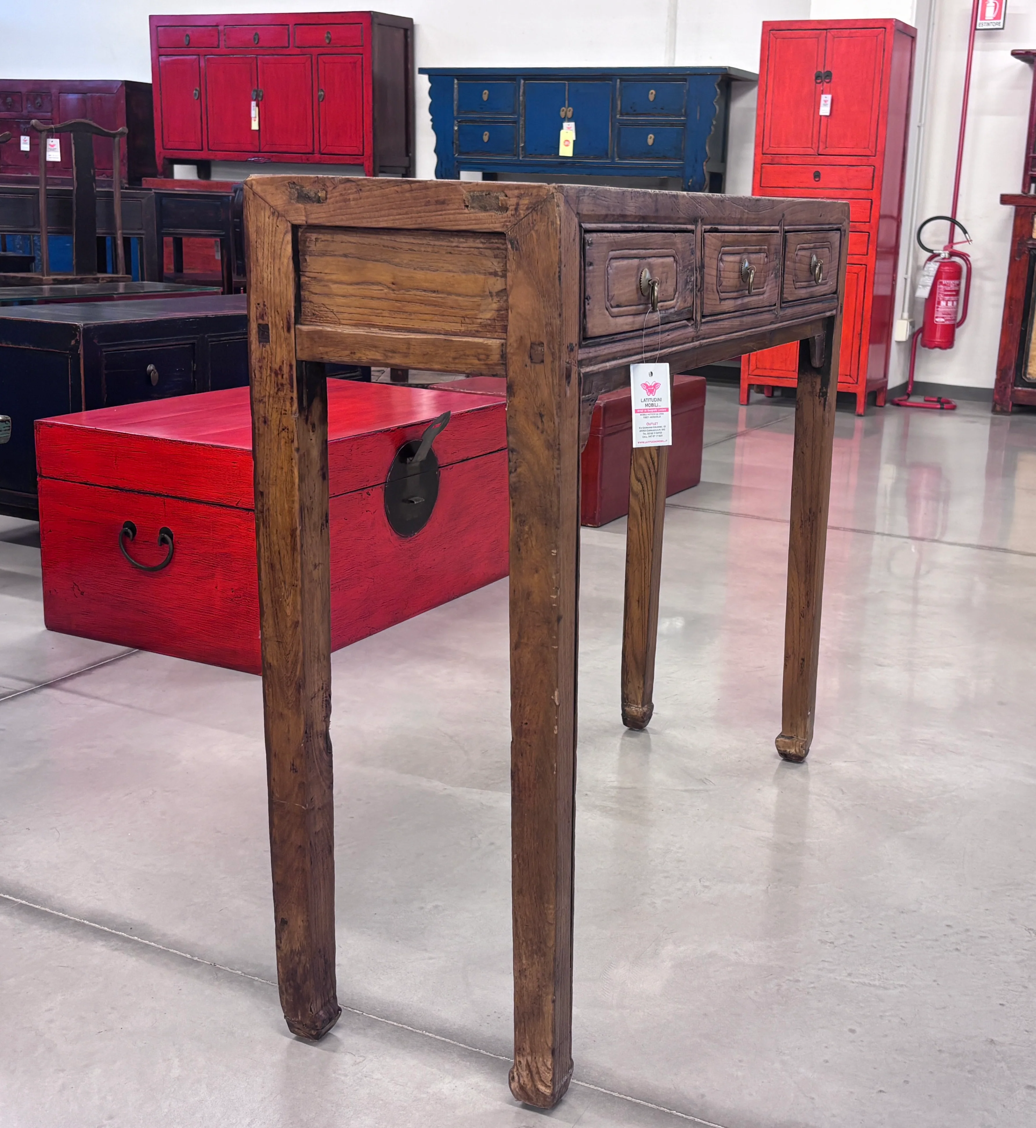 STRETTA CONSOLLE CON CASSETTI OLMO CINESE - Image 5