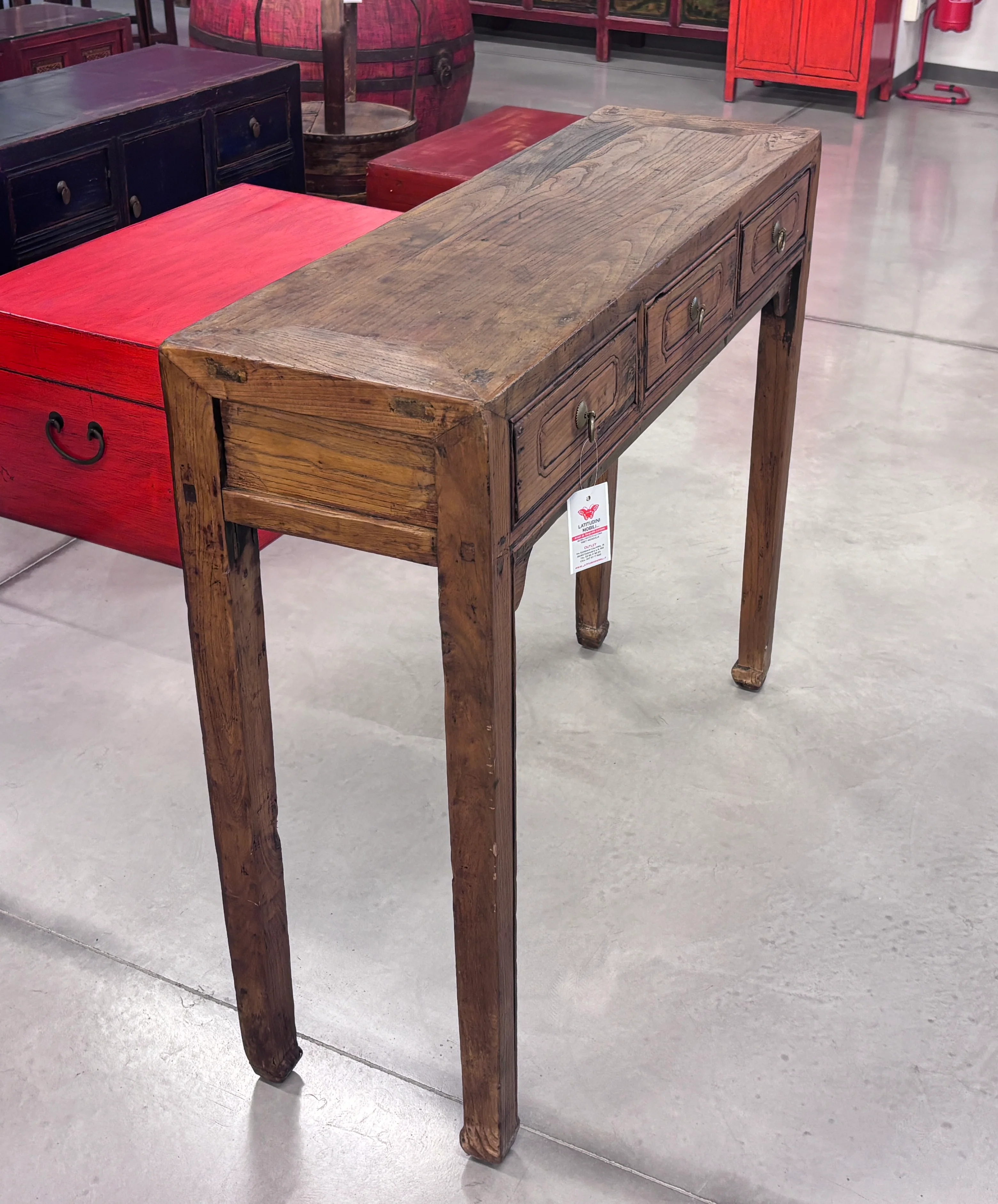 STRETTA CONSOLLE CON CASSETTI OLMO CINESE - Image 6