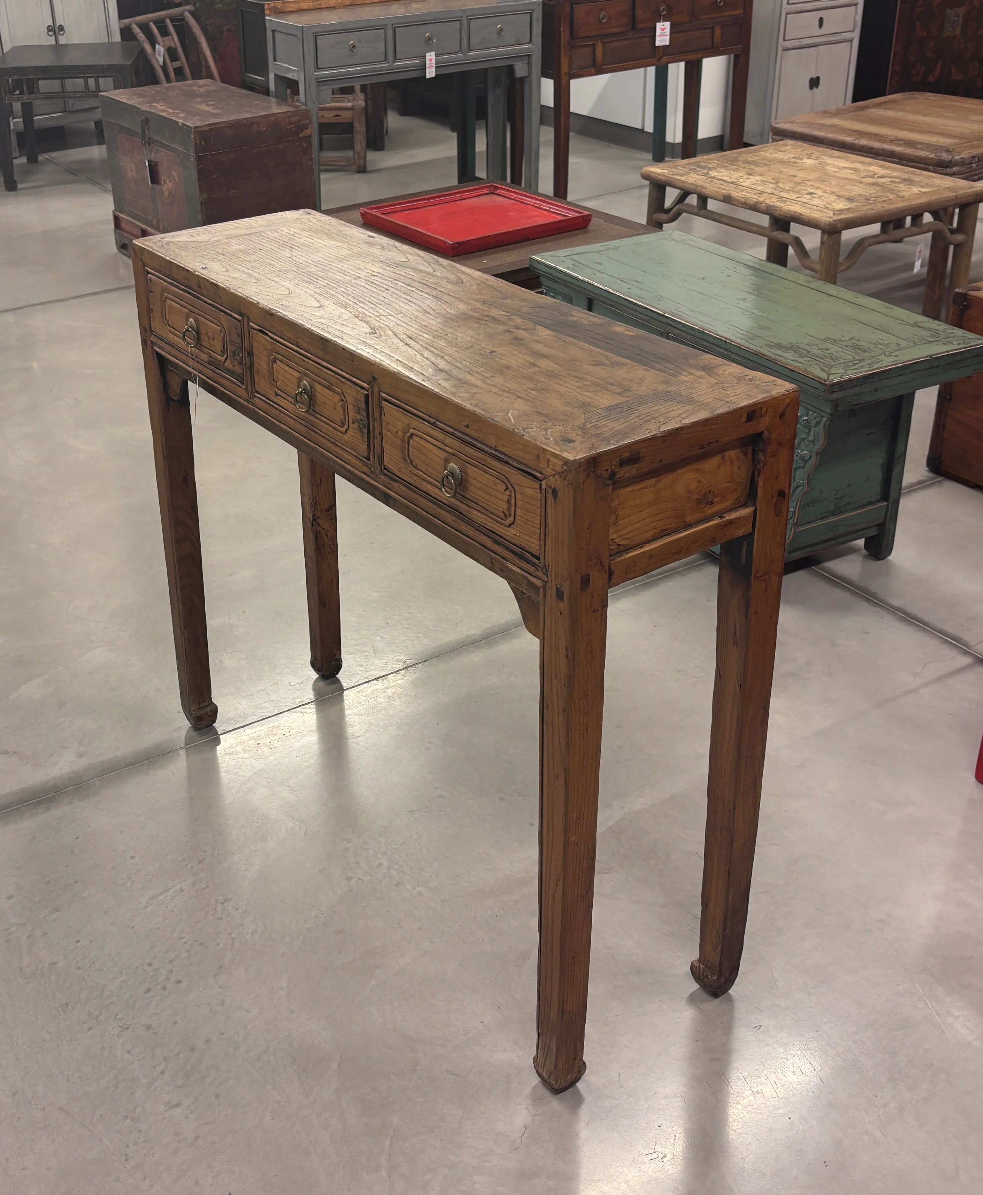 STRETTA CONSOLLE CON CASSETTI OLMO CINESE - Image 7