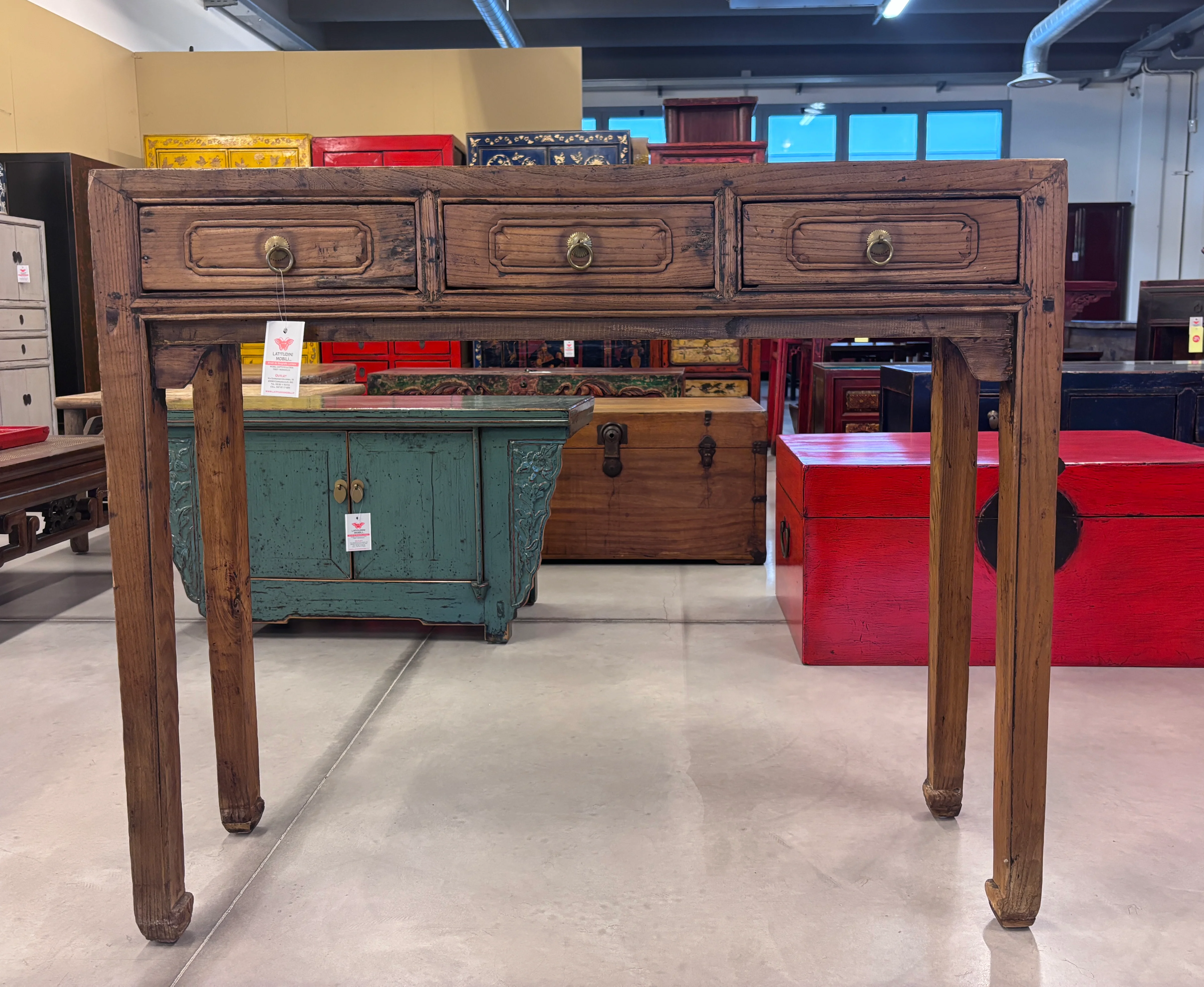 STRETTA CONSOLLE CON CASSETTI OLMO CINESE - Image 8