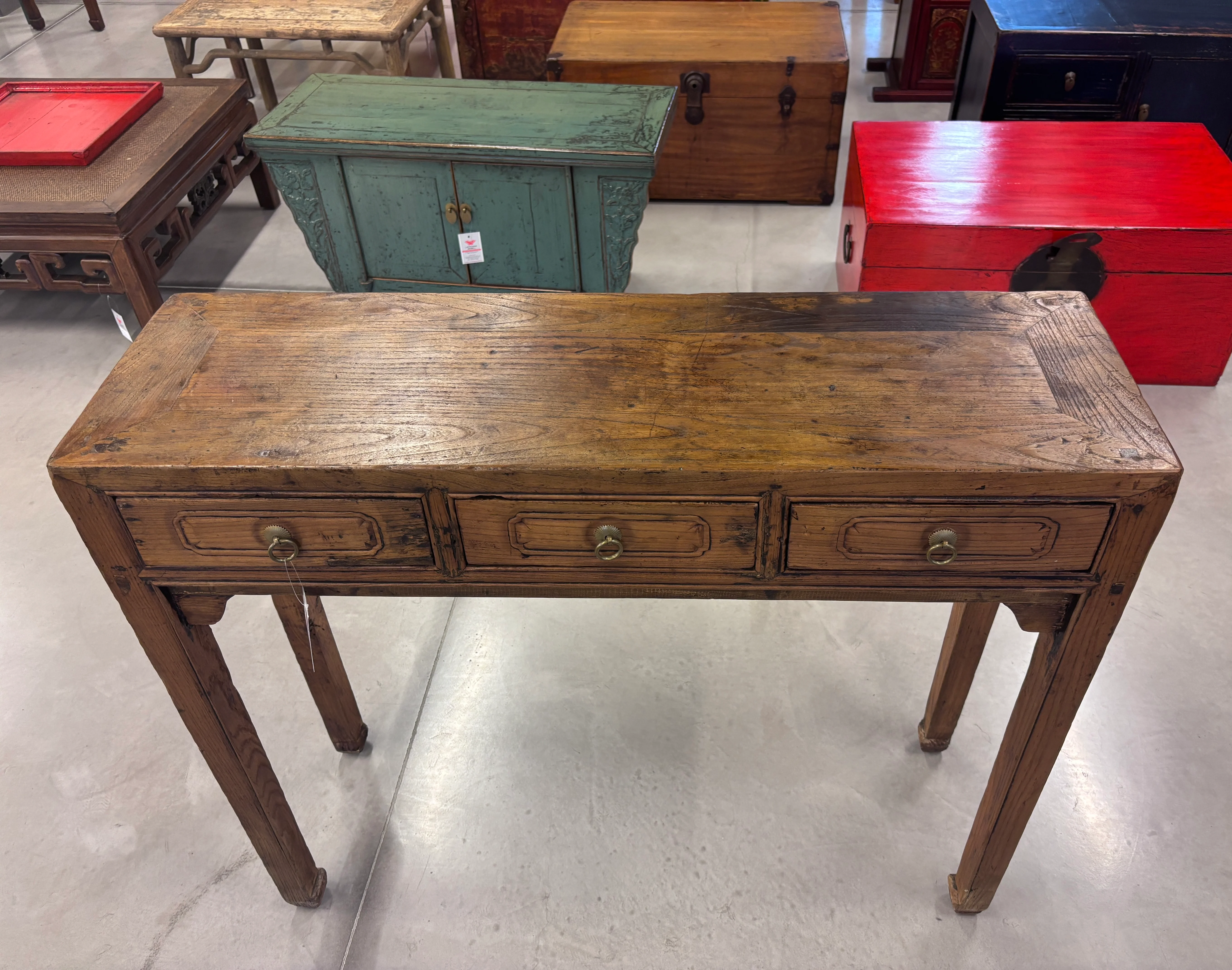 STRETTA CONSOLLE CON CASSETTI OLMO CINESE - Image 9