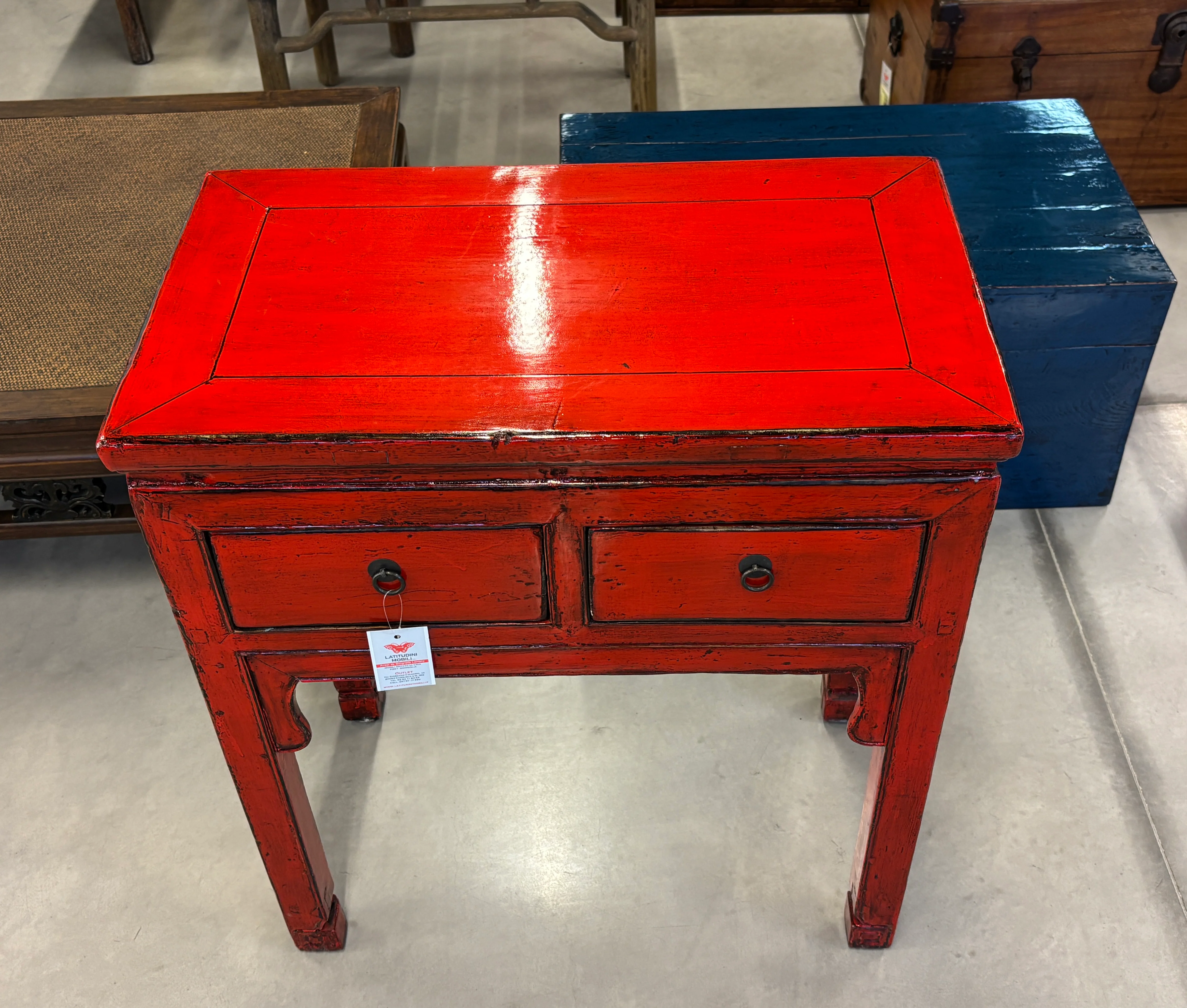 TAVOLO CONSOLLE CINESE LACCA ROSSA - Image 5