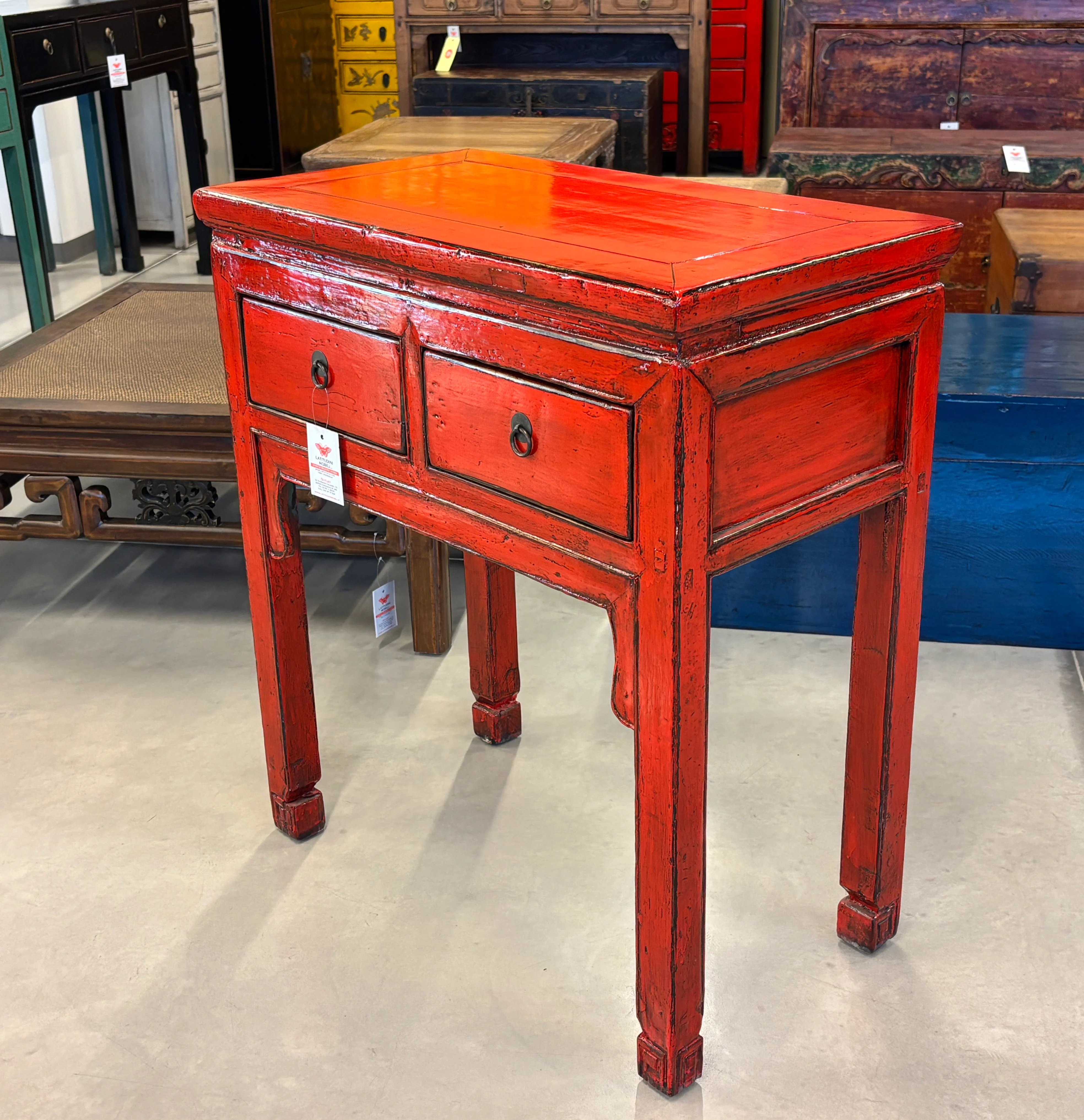 TAVOLO CONSOLLE CINESE LACCA ROSSA - Image 6