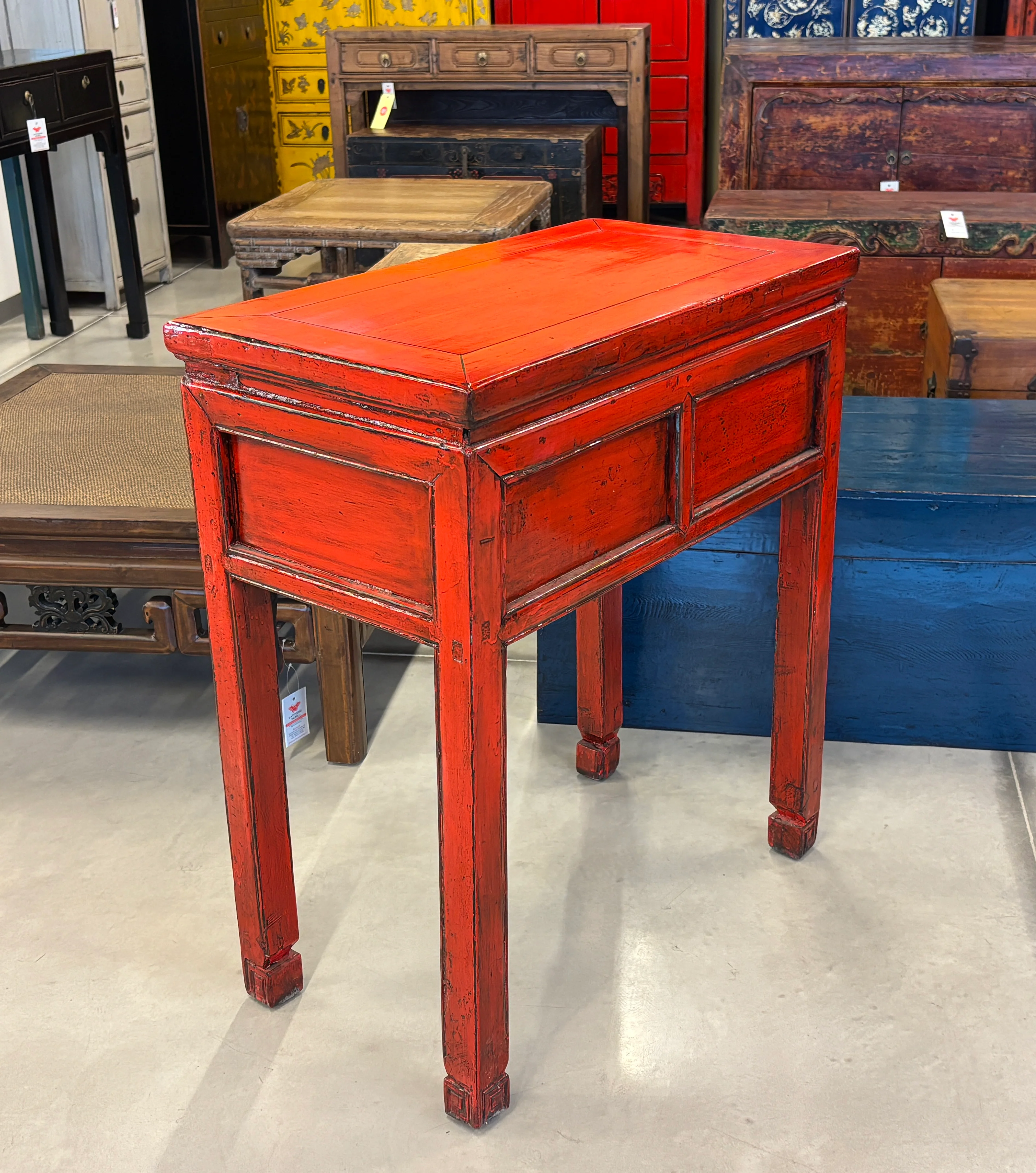 TAVOLO CONSOLLE CINESE LACCA ROSSA - Image 7