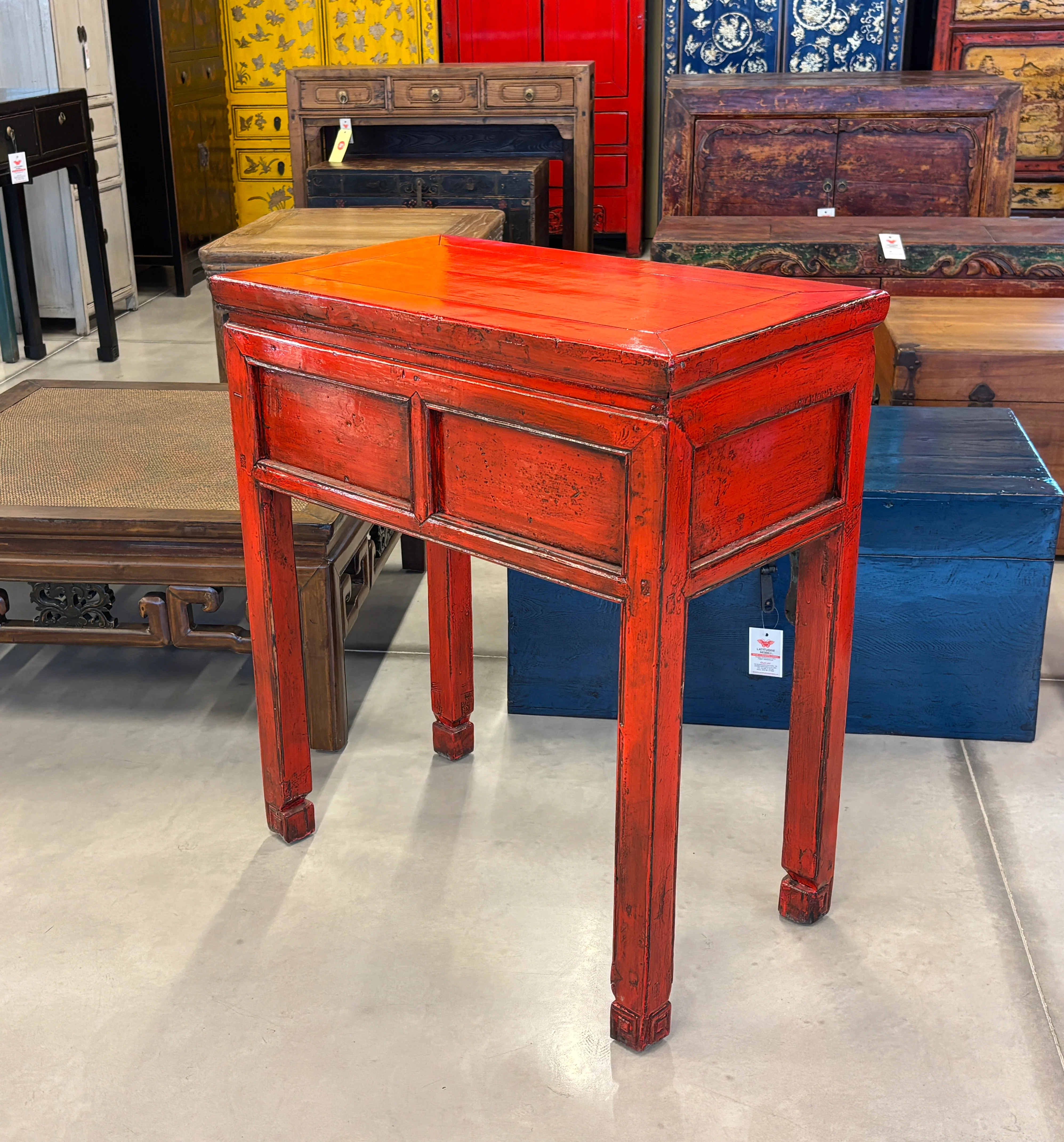 TAVOLO CONSOLLE CINESE LACCA ROSSA - Image 8